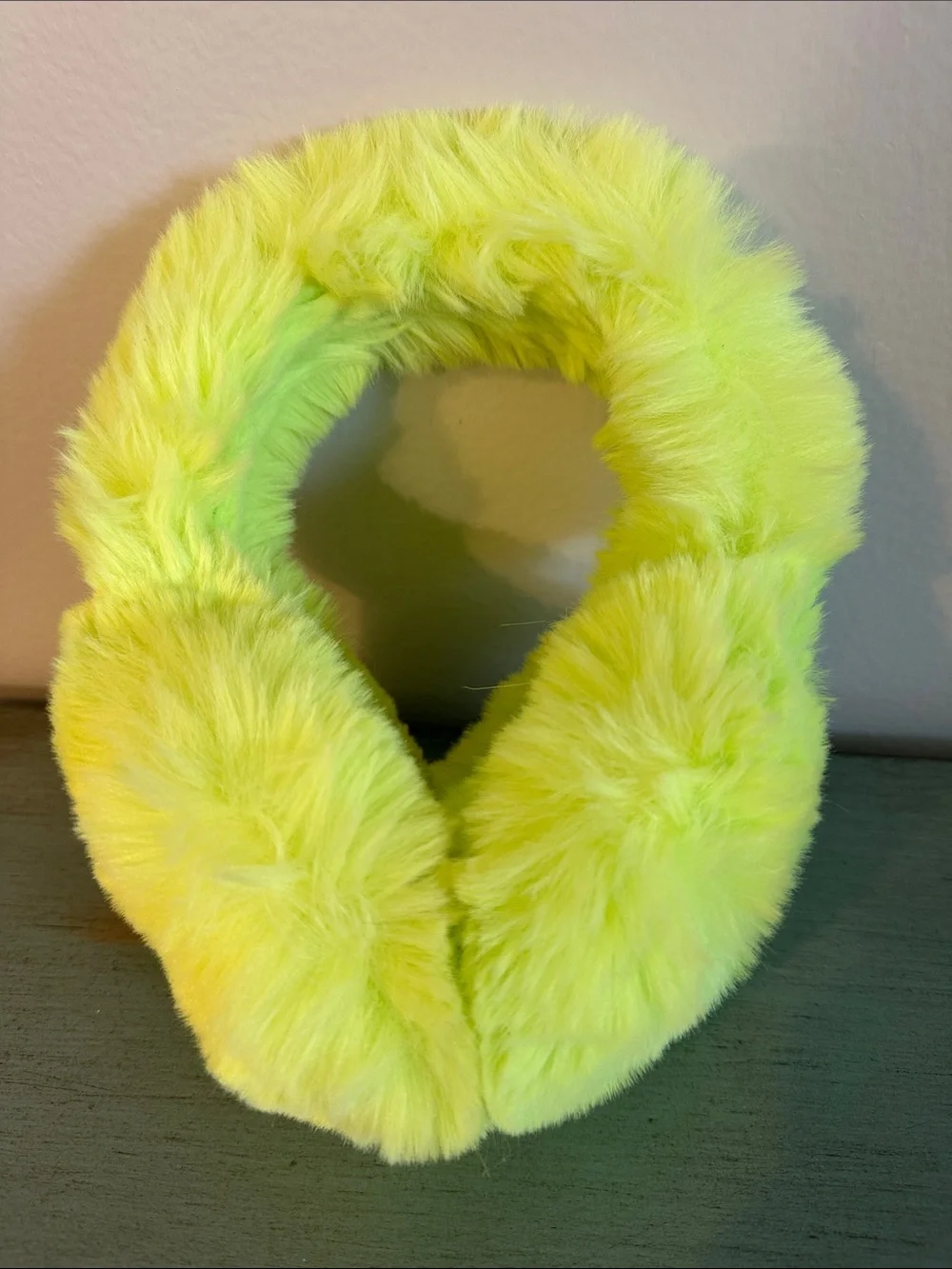 Anthropologie Neon Yellow Faux Fur Ear Muffs Earmuffs
